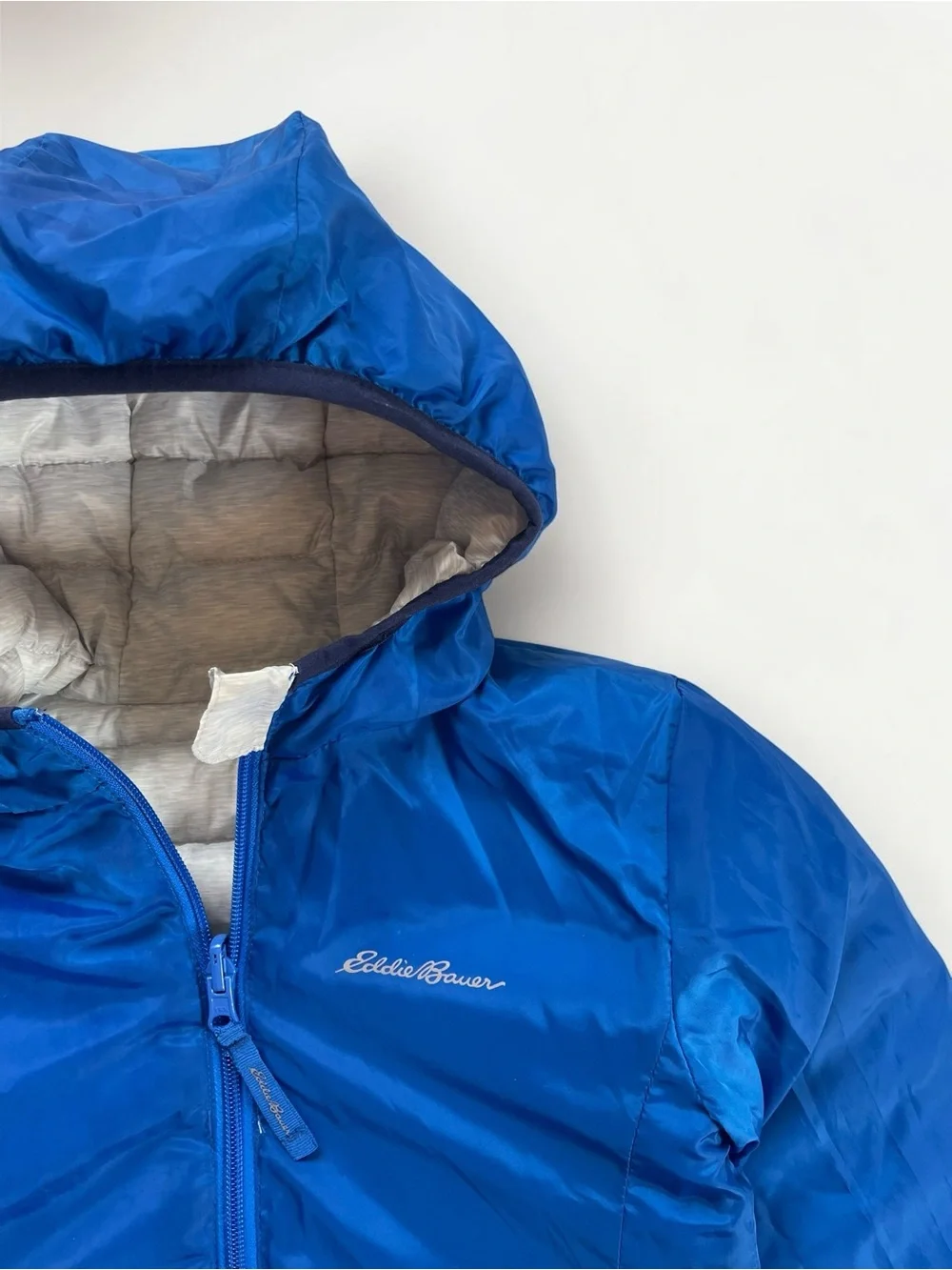 EDDIE BAUER EUC/LN Reversible Down Filled Hooded Winter Puffer Jacket